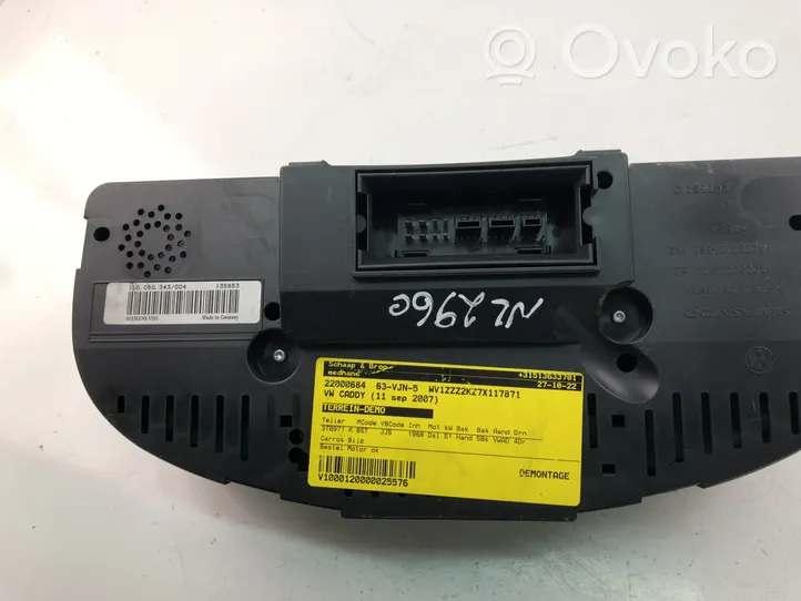 Volkswagen Caddy Compteur de vitesse tableau de bord 1T0920863A