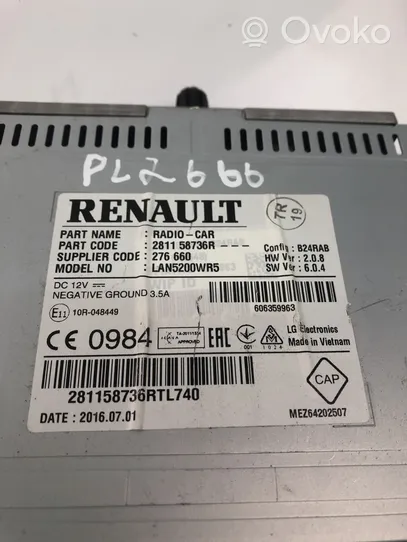 Renault Captur Panel / Radioodtwarzacz CD/DVD/GPS 281158736R