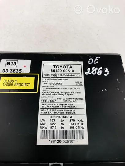 Toyota Auris 150 Unité principale radio / CD / DVD / GPS 8612002510