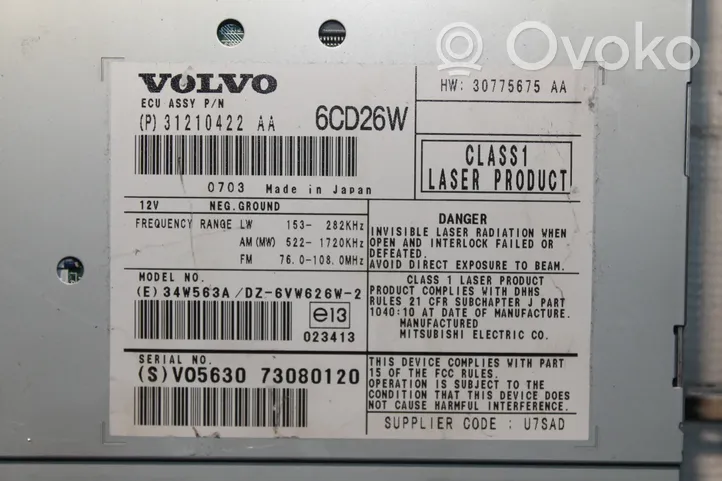 Volvo XC90 Radio/CD/DVD/GPS-pääyksikkö 31210422