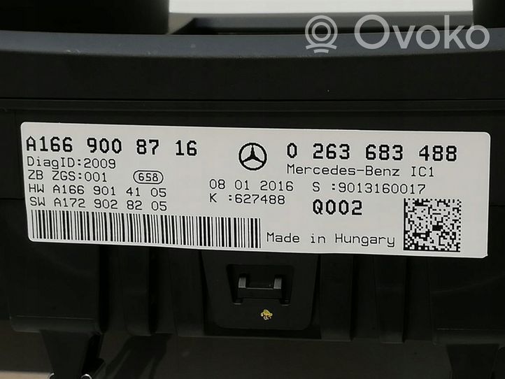 Mercedes-Benz GLS X166 Nopeusmittari (mittaristo) A1669008716