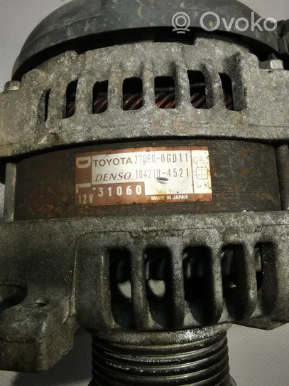 Toyota Corolla Verso E121 Generatore/alternatore 270600G011