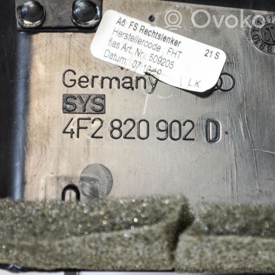 Audi A6 S6 C6 4F Kojelaudan tuuletussuuttimen suojalista 4F2820902D