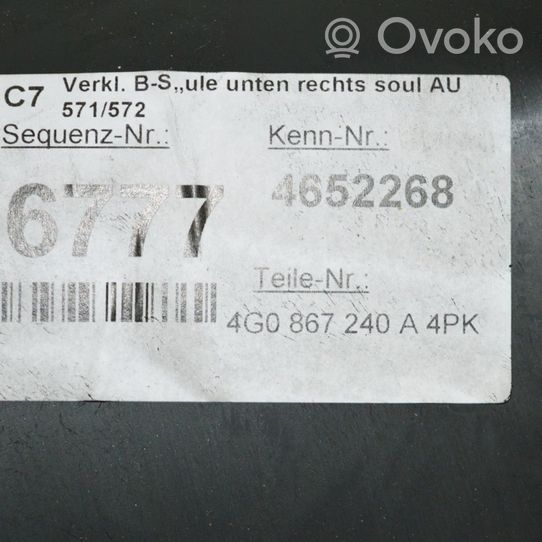 Audi A6 S6 C7 4G (B) Revêtement de pilier (haut) 4G0867240A