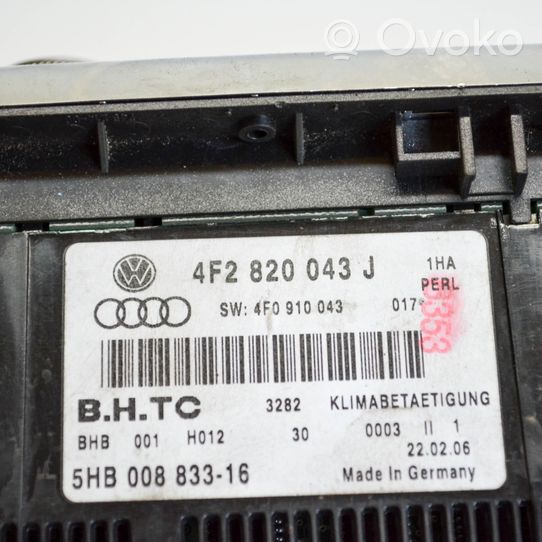 Audi A6 S6 C6 4F Interruttore ventola abitacolo 4F2820043J