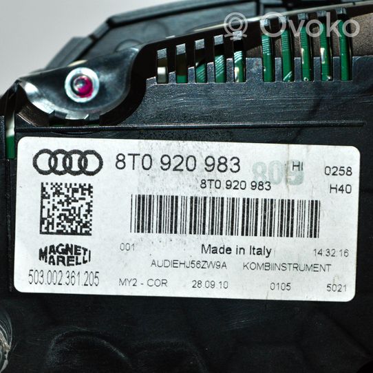 Audi A5 Sportback 8TA Compteur de vitesse tableau de bord 8T0920983