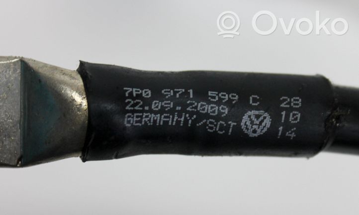 Volkswagen Touareg II Positive cable (battery) 7P0971599C