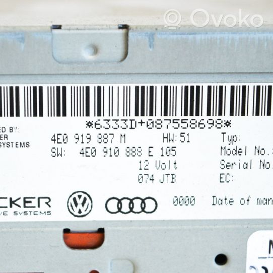Audi A4 S4 B8 8K Unité / module navigation GPS 4E0919887M
