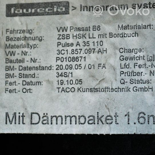 Volkswagen PASSAT B6 Vano portaoggetti 3C1857097AH