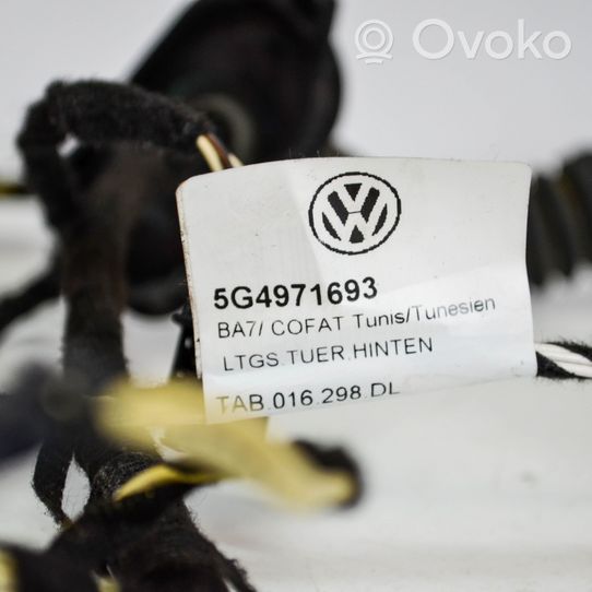 Volkswagen Golf VII Faisceau de câblage de porte arrière 5G4971693