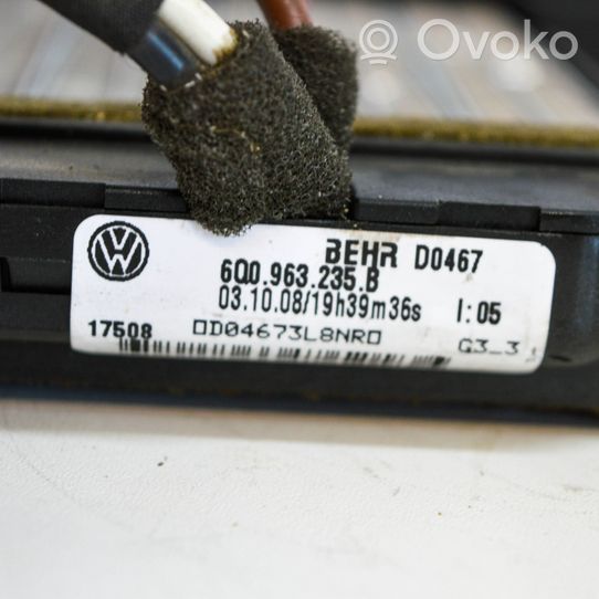 Volkswagen Polo V 6R Sähköinen ohjaamon lämmittimen säteilylämmitin 6Q0963235B