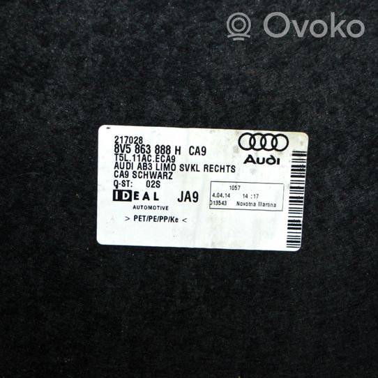 Audi A3 S3 8V Boczek / Tapicerka / bagażnika 8V5863888H