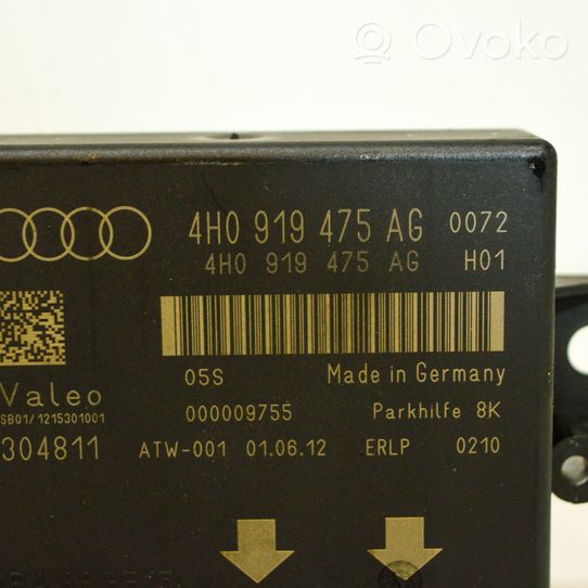 Audi A7 S7 4G Unité de commande, module PDC aide au stationnement 4H0919475AG