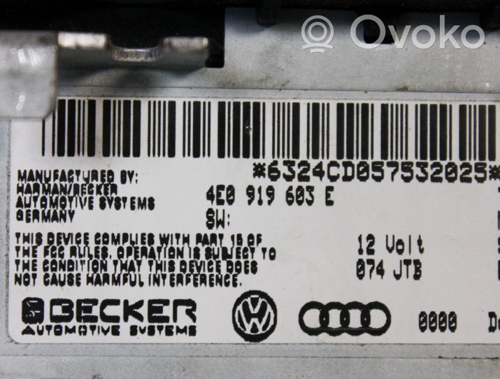 Audi A8 S8 D3 4E Monitor/display/piccolo schermo 4E0919603E