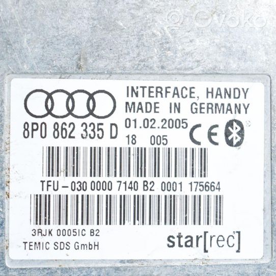 Audi A3 S3 8P Bluetoothin ohjainlaite/moduuli 8P0862335D