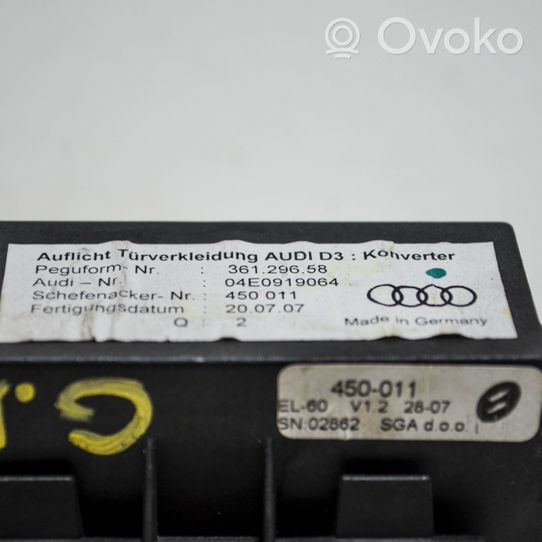 Audi A8 S8 D3 4E Muut laitteet 04E0919064