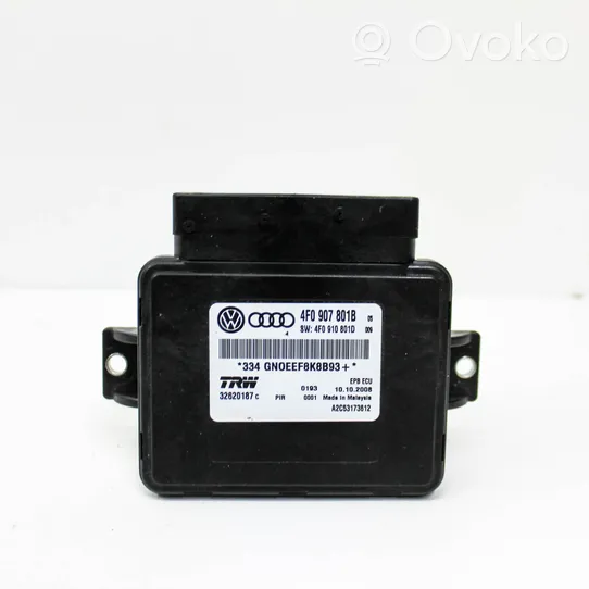 Audi A6 S6 C6 4F Aizmugurējo bremžu (EMF) vadības bloks 4F0907801B