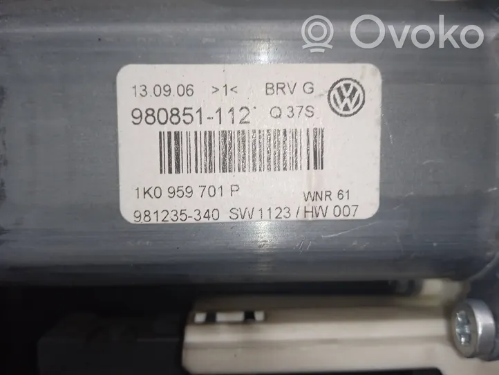 Volkswagen Passat Alltrack Manualny podnośnik szyby drzwi przednich 1K0959701P