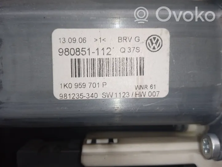 Volkswagen Passat Alltrack Etuoven manuaalinen ikkunan nostin 1K0959701P