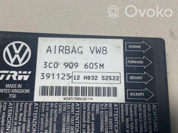 Volkswagen PASSAT B6 Oro pagalvių valdymo blokas 3C0909605M