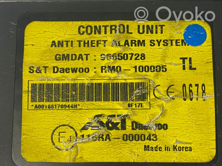 Chevrolet Aveo Hälytyksen ohjainlaite/moduuli 96650728