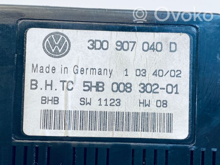 Volkswagen Phaeton Moduł / Sterownik klimatyzacji 3D0907040D