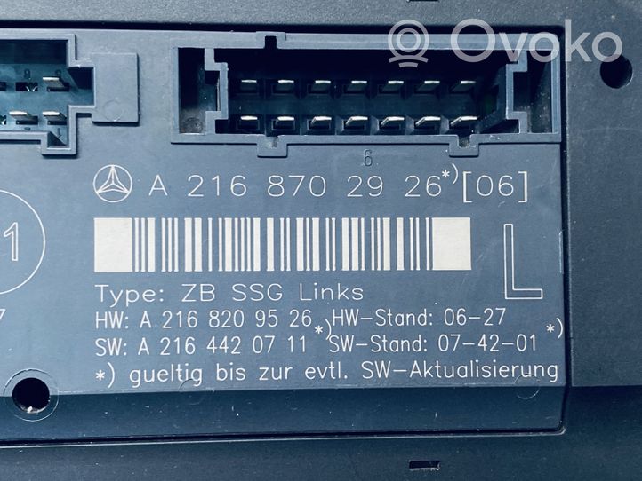 Mercedes-Benz CL C216 Seat control module A2168702926