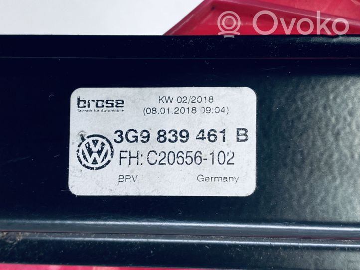 Volkswagen PASSAT B8 Mechanizm podnoszenia szyby tylnej bez silnika 3G9839461B