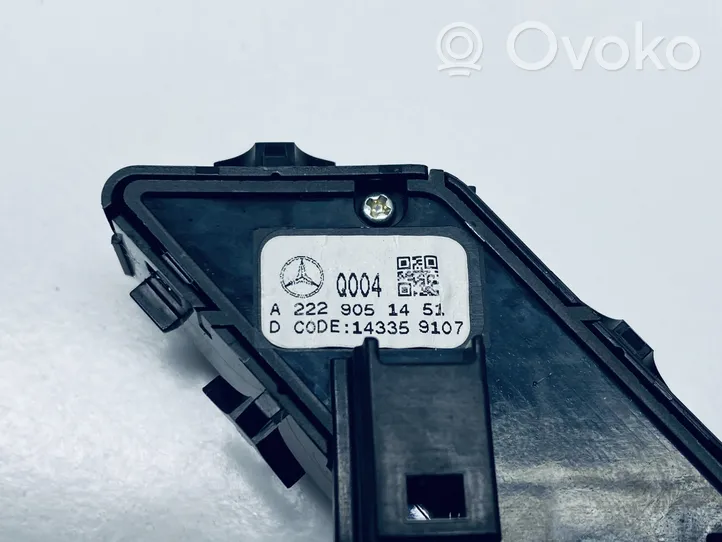 Mercedes-Benz S W222 Interruttore a pulsante della chiusura centralizzata A2229051451
