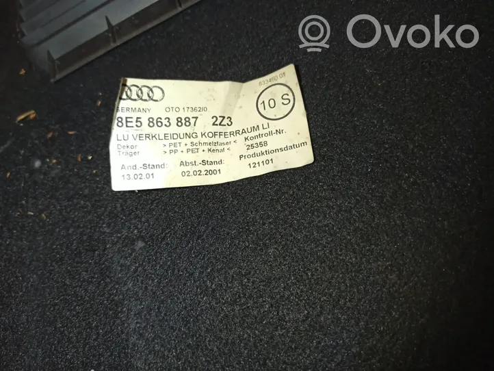 Audi A4 S4 B6 8E 8H Tappeto di rivestimento del fondo del bagagliaio/baule 