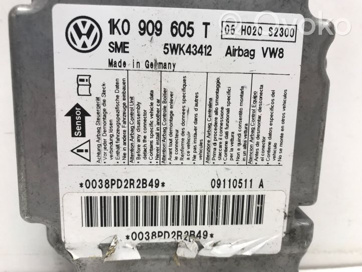 Volkswagen Golf V Sterownik / Moduł Airbag 1K0909605T