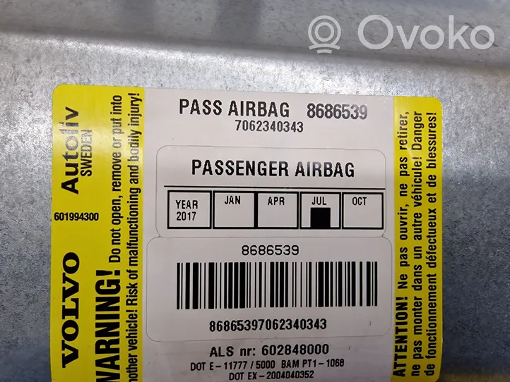 Volvo XC90 Poduszka powietrzna Airbag pasażera 8686539