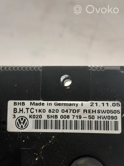 Volkswagen Golf V Ilmastoinnin ohjainlaite 1K0820047DF