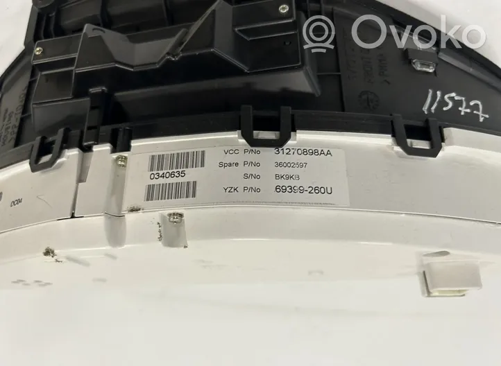 Volvo V70 Tachimetro (quadro strumenti) 31270898AA