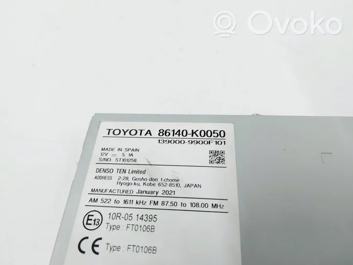 Toyota Yaris XP210 Unità principale autoradio/CD/DVD/GPS 86140-K0050