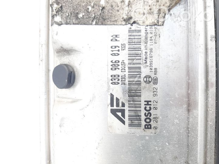 Volkswagen Sharan Sterownik / Moduł ECU 038906019PA