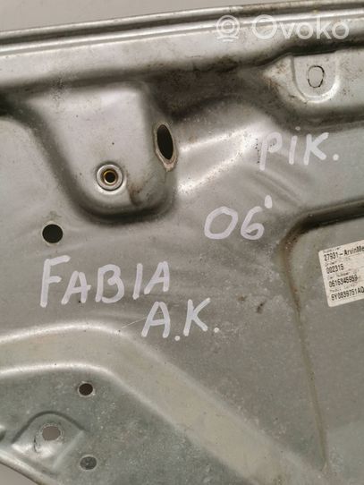 Skoda Fabia Mk1 (6Y) Mechaninis galinio lango pakėlimo mechanizmas 6Y0839751AQ
