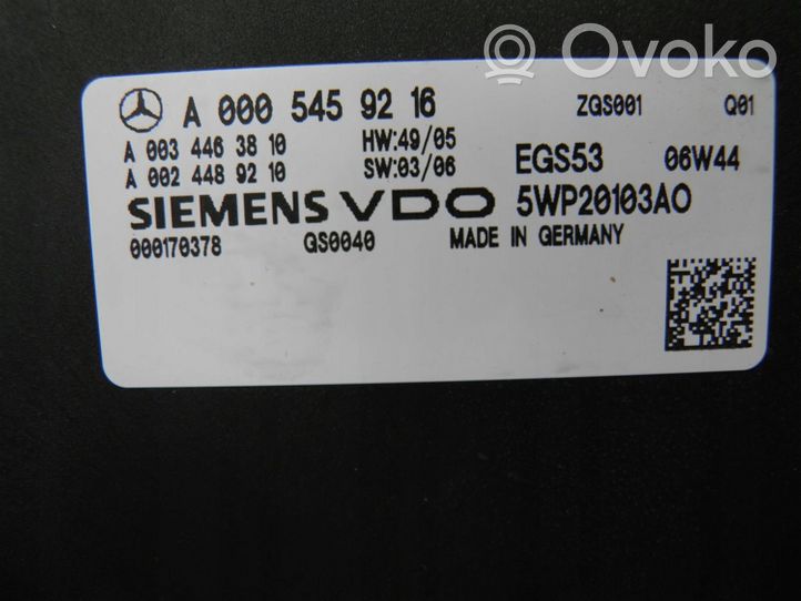 Mercedes-Benz S W221 Pavarų dėžės valdymo blokas A0005459216