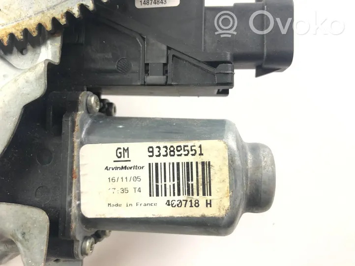 Opel Meriva A Moteur de lève-vitre de porte avant 93389551