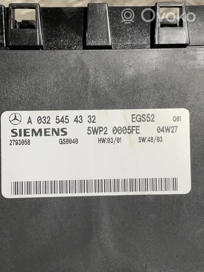 Mercedes-Benz C W203 Vaihdelaatikon ohjainlaite/moduuli A0325454332