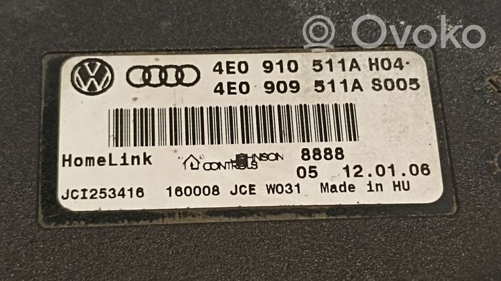 Audi A8 S8 D3 4E Autotallin oven avauskytkin 4E0910511A