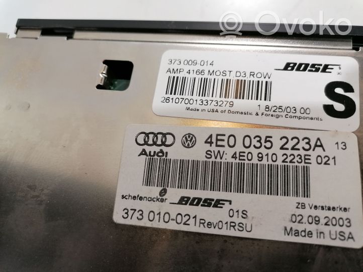 Audi A8 S8 D3 4E Audio sistēmas komplekts 4E0035223A