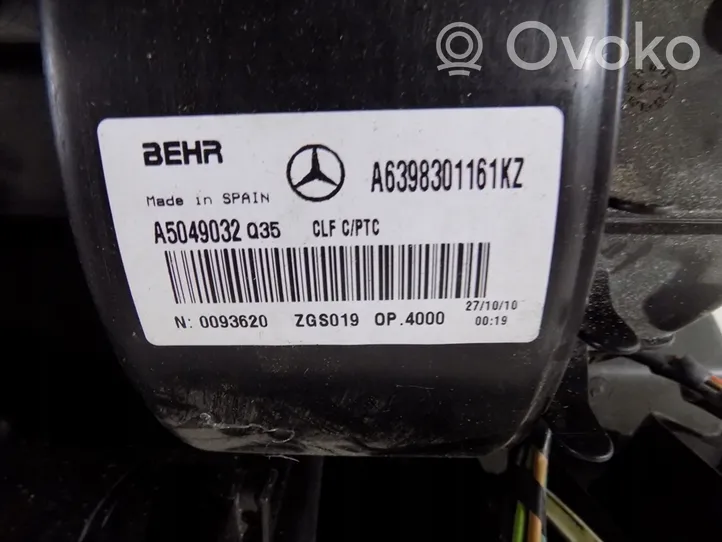 Mercedes-Benz Vito Viano W639 Sisälämmityksen ilmastoinnin korin kokoonpano 6398301161kz