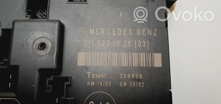 Mercedes-Benz E W211 Durų elektronikos valdymo blokas 211820162603