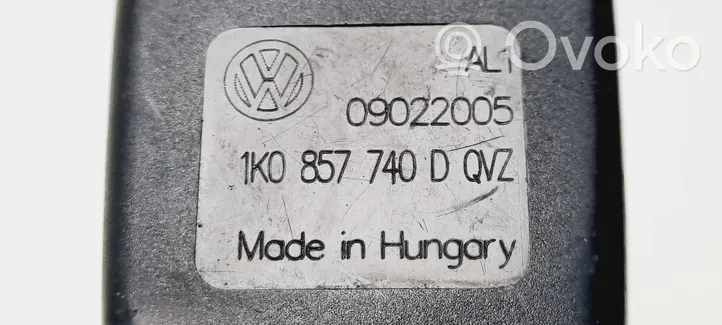 Volkswagen Golf V Pas bezpieczeństwa fotela tylnego środkowego 1K0857740D