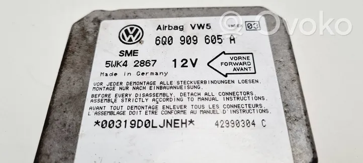 Volkswagen Golf IV Sterownik / Moduł Airbag 6Q0909605A