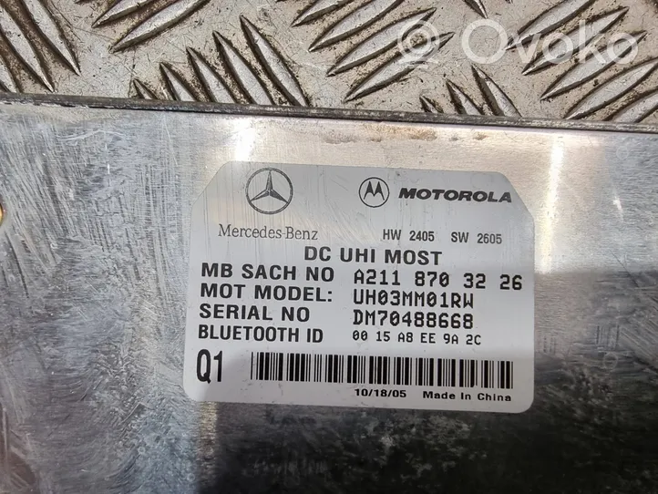 Mercedes-Benz B W245 Bluetoothin ohjainlaite/moduuli A2118703226