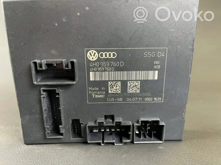 Audi A8 S8 D4 4H Modulo di controllo sedile 4H0959760D
