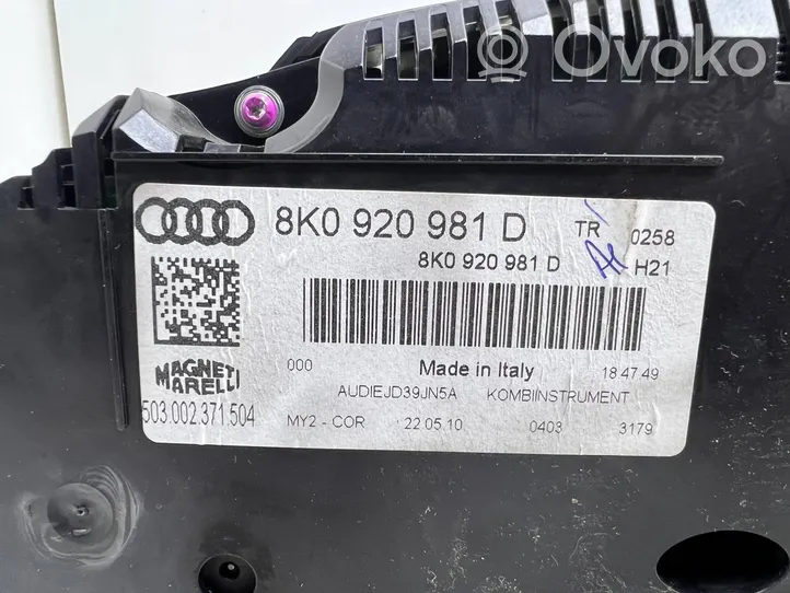 Audi A4 S4 B8 8K Tachimetro (quadro strumenti) 8K0920981D