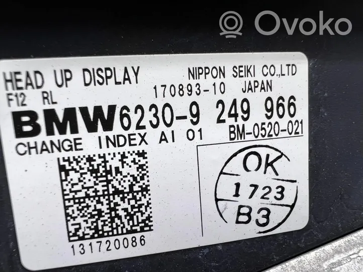 BMW 6 F12 F13 Head-up ekranas/ displėjus 9249966